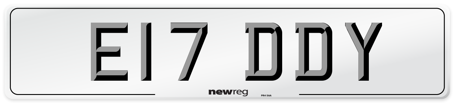 E17 DDY Number Plate from New Reg